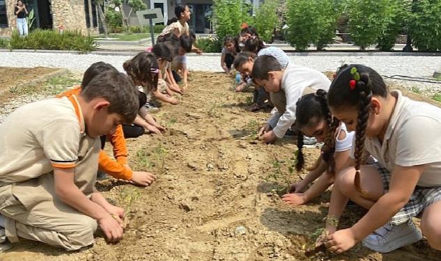 Efes Selçuklu Çocuklar Fideleri Toprakla Buluşturuyor