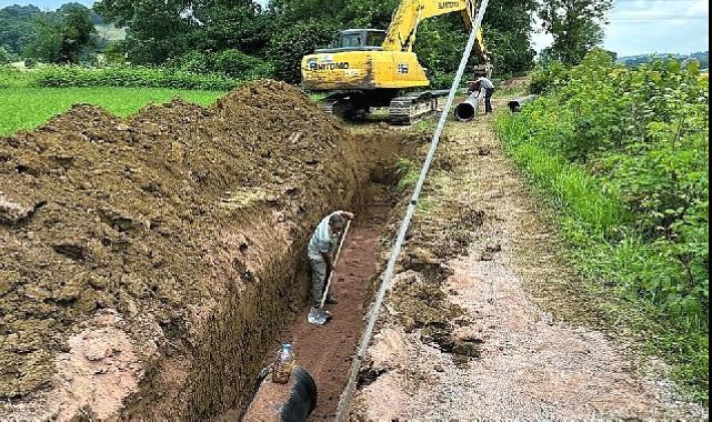 İsu toramanlar Gölet’inde yeni sulama hattı yapıyor