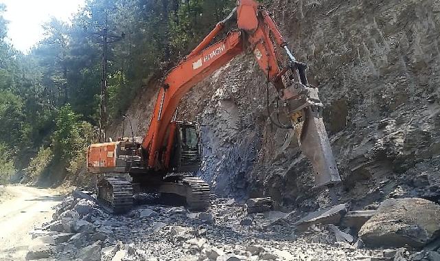 Alanya Beldibi yolunda asfalt hazırlığı sürüyor