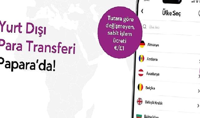 Papara’dan sadece 1 Euro’ya yurt dışı para transferi