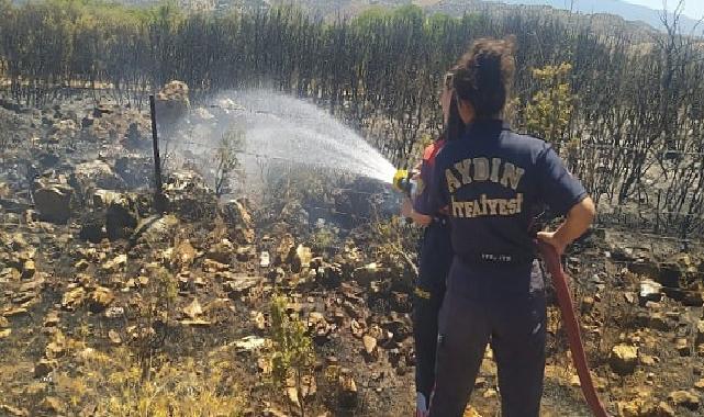 Antalya Büyükşehir Belediyesi’nin kadın itfaiyecilerinden hızlı müdahale