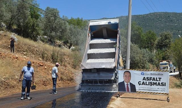 Hacıoğlan ve Sarıbelen grup yolunda asfalt çalışması