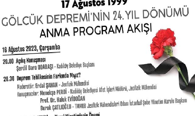 Kadıköy Belediyesi, Gölcük Depremi’nin 24. Yıl Dönümünde Anma Programı Düzenliyor