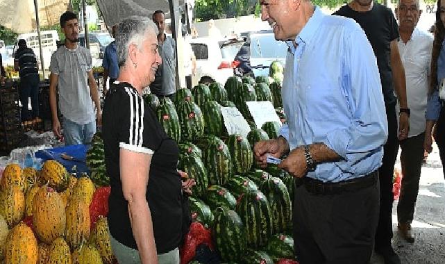 Başkan Abdullah Özyiğit, pazarcı esnafı ve vatandaşlarla buluştu