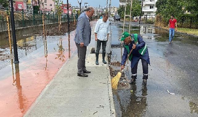 Canik’te Sağanak Yağışa Anında Müdahale 