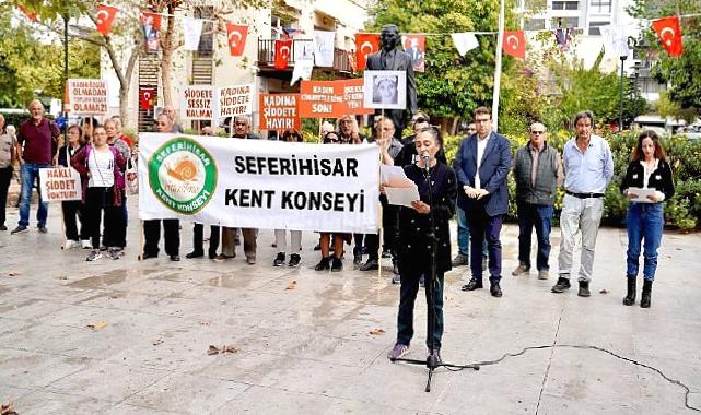 Kadın cinayetleri Seferihisar’da protesto edildi