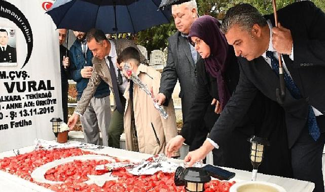 Kahraman şehidimizJ.Uzm. Çvş. Selim Vural kabri başında anıldı