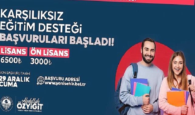 Yenişehir Belediyesinin karşılıksız eğitim desteği başvuruları başladı