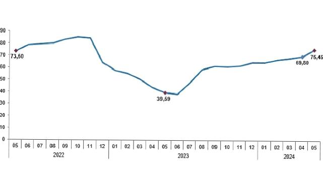 Tüik: Tüketici fiyat endeksi (TÜFE) yıllık %75,45, aylık %3,37 arttı